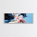 Blossoming Coast, Floral Wall Art, Living Room Decor, Canvas Print, Nature-Inspired Artwork, Coastal Aesthetic, Spring Botanical Art