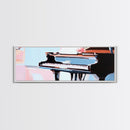 Grand Piano, Music Lover Gift, Classical Music Art, Elegant Interior, Framed Canvas Print, Minimalist Home Office Decor