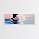 Ocean Waves, Sunset Beauty, Tranquil Seascape, Beach House, Framed Canvas Print, Coastal Art, Living Room Decor, Summer Vibes