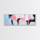 Pink Dresses, Ballet Art, Modern Feminine Decor, Canvas Print, Elegant Wall Art, Chic Minimalist Art, Aesthetic Bedroom Wall Art