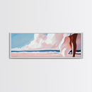 Sunset Glow, Pastel Sky, Tranquil Ocean, Soft Horizon, Canvas Print, Dreamy Beach Scene, Boho Aesthetic, Living Room Wall Art
