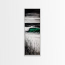Ocean Wave, Emerald Green, Coastal Art, Framed Canvas Print, Beach House Decor, Nautical Wall Art, Surf Painting, Living Room Art
