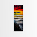 Vibrant Sunset, Coastal Scene, Ocean View, Canvas Print, Beach House Wall Art, Warm Tones, Living Room Decor, Abstract Nature Art