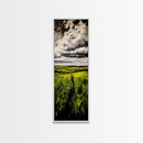 Rolling Fields, Green Landscape Painting, Farmhouse Wall Art, Nature Artwork, Rustic Home Decor, Country Living Room Art, Canvas Print