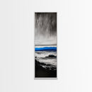 Stormy Waves, Dramatic Seascape, Black and White Art, Framed Canvas Print, Coastal Wall Art, Nautical Home Decor, Minimalist Seascape