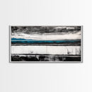 Moody Seascape, Minimalist Painting, Black and White Ocean, Framed Canvas Print, Contemporary Wall Art, Modern Coastal Home Decor