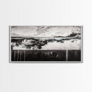 Black and White, Ocean, Waves, Minimalist, Canvas Print, Coastal Art, Nautical Decor, Bedroom Wall Art, Modern Home Decor, Fine Art Print