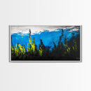 Underwater Seascape Painting, Blue and Yellow Canvas Print, Ocean Wall Art, Marine Decor, Vibrant Home Aesthetic, Framed Canvas Print