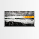 Storm Lighthouse, Ocean, Waves, Framed Canvas Print, Moody Coastal Art, Nautical Wall Decor, Minimalist Beach Art, Dramatic Seascape Art