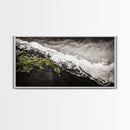 Abstract Ocean Waves, Coastal Wall Art, Modern Seascape Painting, Monochrome Beach Decor, Minimalist Black White Art, Canvas Print