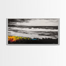 Moody Seascape, Coastal Waves, Black and White Art, Canvas Print, Beach House Decor, Modern Minimalist Wall Art, Office Wall Decor