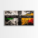 Tribal Totem Art, Black White Painting, Bold Statement Decor, Ethnic Wall Art, Framed Canvas Print, Modern Living Room Accent