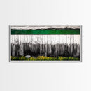 Rustic Fence, Green Landscape, Modern Country Art, Black and White with Color, Nature Inspired, Farmhouse Decor, Serene View, Canvas Print