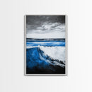 Ocean Wave, Beach Wall Art, Coastal Decor, Nautical Art, Large Wall Art, Blue Abstract, Modern Art, Living Room Decor, Framed Canvas Print