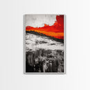 Sunset Horizon, Abstract Landscape, Fall Home Decor, Living Room Wall Art, Modern Wall Print, Nature Inspired, Framed Canvas Print