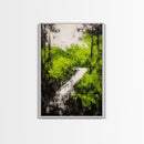Greenery Path, Enchanted Forest, Nature Trail, Framed Canvas Print, Boho Wall Art, Botanical Home Decor, Living Room Artwork, Cozy Aesthetic
