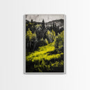 Forest Glow, Golden Trees, Nature Wall Art, Canvas Print, Mountain Landscape, Woodland Scene, Autumn Decor, Cabin Home Style, Moody Tones