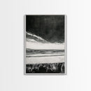 Dark Sky, Ocean Storm, Dramatic Seascape, Canvas Print, Moody Wall Art, Modern Coastal Decor, Nautical Painting, Living Room Art
