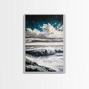 Ocean Wave Art, Seascape Print, Coastal Wall Decor, Seaside Art, Nautical Home Aesthetic, Beach House Wall Print, Framed Canvas Print