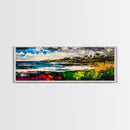 Abstract Landscape, Black White Green, Minimalist Art, Modern Wall Decor, Framed Canvas Print, Nature Inspired, Large Statement Art