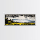 Scenic Overlook, Serene Bay, Landscape Art, Framed Canvas Print, Nature Wall Art, Home Office Decor, Modern Rustic, Coastal View