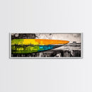 Abstract Surfboard, Bold Colors, Beach House Art, Framed Canvas Print, Tropical Wall Art, Coastal Decor, Boho Vibes, Surfing Gift