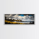 Dramatic Beach, Blue Sky, Coastal Landscape Art, Canvas Print, Modern Nature Decor, Living Room Artwork, Large Scenic Wall Art