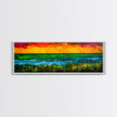 Vibrant, Ocean Sunset, Abstract, Beach, Canvas Print, Colorful Wall Art, Living Room Decor, Coastal Landscape, Modern Art, Large Wall Art