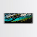 Abstract, Windy Tree, Coastal, Storm, Framed Canvas Print, Moody Wall Art, Large Wall Art, Nature Art, Modern Home Decor, Living Room Wall Art
