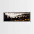 Misty Valley, Rustic Mountain, Moody Landscape, Nature Wall Art, Framed Canvas Print, Cabin Decor, Boho Art, Adventure Inspired Decor