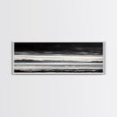 Stormy Mountains, Black and White Art, Monochrome Landscape, Modern Wall Decor, Framed Canvas Print, Nature Inspired, Minimalist Home Art