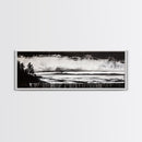 Black White Seascape, Ocean Storm, Dramatic Sky, Framed Canvas Print, Minimalist Art, Coastal Wall Decor, Office Accent, Nautical Home Art