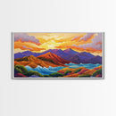 Sunset Ridge, Ocean Breeze, Autumn Mountains, Canvas Print, Warm Fall Wall Art, Rustic Living Room, Earthy Nature Artwork