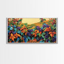 Grapes Harvest, Vineyard, Autumn, Framed Canvas Print vibrant fall kitchen wall art, farmhouse harvest decor, vineyard fruit painting