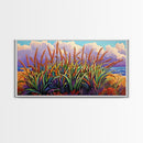 Wheat Grasses, Coastal, Sunrise, Canvas Print rustic boho kitchen wall art, country field beach decor, nature inspired autumn artwork