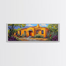 Desert Casa Art, Colorful Home, Cactus Painting, Framed Canvas Print, Vibrant Southwest Decor, Living Room Wall Art, Spanish Style Art