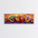 Abstract Coral, Ocean Fantasy, Vibrant Texture, Sunset Skies, Canvas Print, Coastal Wall Art, Beach Decor, Living Room Statement Art