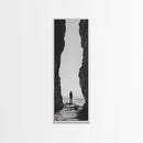 Lone Cowboy, Cliff View, Western Vibes, Silhouette Minimalist, Framed Canvas Print, Farmhouse Wall Art, Masculine Desert Decor