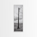 Utility Pole, Coastal Wires, Industrial Sky, Power Lines, Framed Canvas Print, Minimalist Photography, Loft Wall Art, Urban Decor