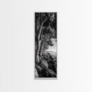 Riverside Trees, Rocky Shore, Natural Light, Canvas Print, Tranquil Forest Photography, Boho Nature Decor, Living Room Wall Art