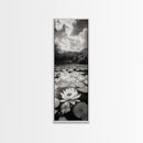 Water Lily Pond, Serene Botanical Art, Peaceful Garden Wall Decor, Zen Nature Print, Spa or Bedroom Accent, Framed Canvas Print