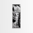 Coastal Cliff Waves, Rugged Seaside Art, Ocean Rock Photography, Bold Nature Wall Decor, Modern Bathroom Accent, Canvas Print