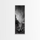Campfire Smoke, Rocky Coastline, Moody Skies, Autumn Nature, Framed Canvas Print, Rustic Wall Decor, Cabin Aesthetic, Living Room Art