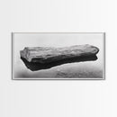 Driftwood, Calm Water, Nature Stillness, Natural Element Art, Framed Canvas Print, Zen Bathroom Wall Art, Minimalist Decor