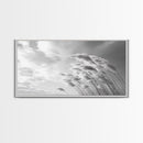 Windswept Grass, Minimal Nature, Calm Sky, Neutral Art, Framed Canvas Print, Bedroom Wall Art, Scandinavian Decor, Peaceful Pastel Tones
