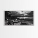 Fire Pit, Lake Sunset, Rustic Outdoors, Autumn Glow, Canvas Print, Cabin Wall Art, Fall Decor, Cozy Fireside Vibe, Nature Escape