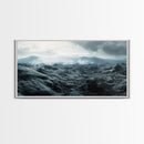 Volcanic Landscape, Geothermal Steam, Iceland Nature, Modern Decor, Framed Canvas Print, Minimalist Wall Art, Office Landscape Artwork