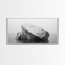 Iceberg Art, Arctic Calm, Winter Minimalism, Ocean Glacier Scene, Framed Canvas Print, Modern Wall Art, Minimalist Bedroom Decor