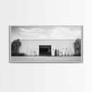 Surfboards, Beach Garage, Modern Coastal, Ocean Style, Framed Canvas Print, surf shack decor, teen room wall art, minimalist beach art