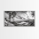 Palm Coast, Coastal Path, Ocean View, Scenic Walk, Canvas Print, California Beach Art, Entryway Decor, Tropical Landscape, Office Decor